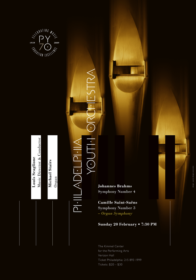 Philadelphia Youth Orchestra Concert Poster based on Saint-Saëns's Symphony No. 3, 'Organ Symphony', February 20, 2011.