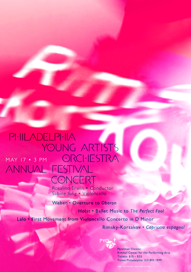 Philadelphia Young Artists Orchestra Annual Festival Concert Poster based on Rimsky‐Korsakov's 'Capriccio Espagnol', May 17, 2015.
