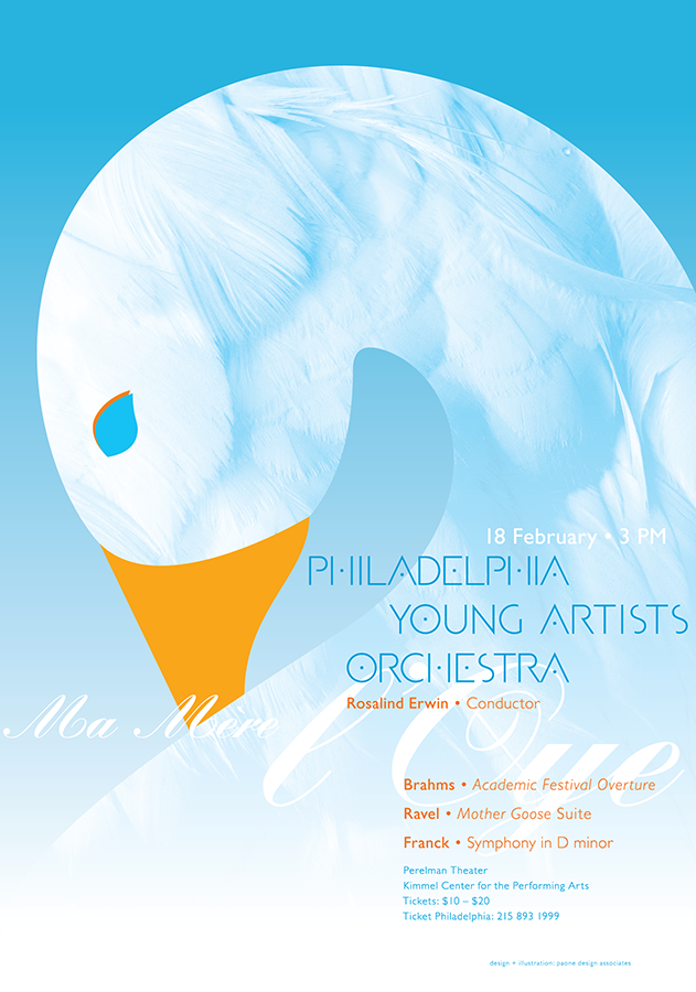 Philadelphia Youth Orchestra Concert Poster based on Ravel's 'Mother Goose' Suite, February 18, 2018.