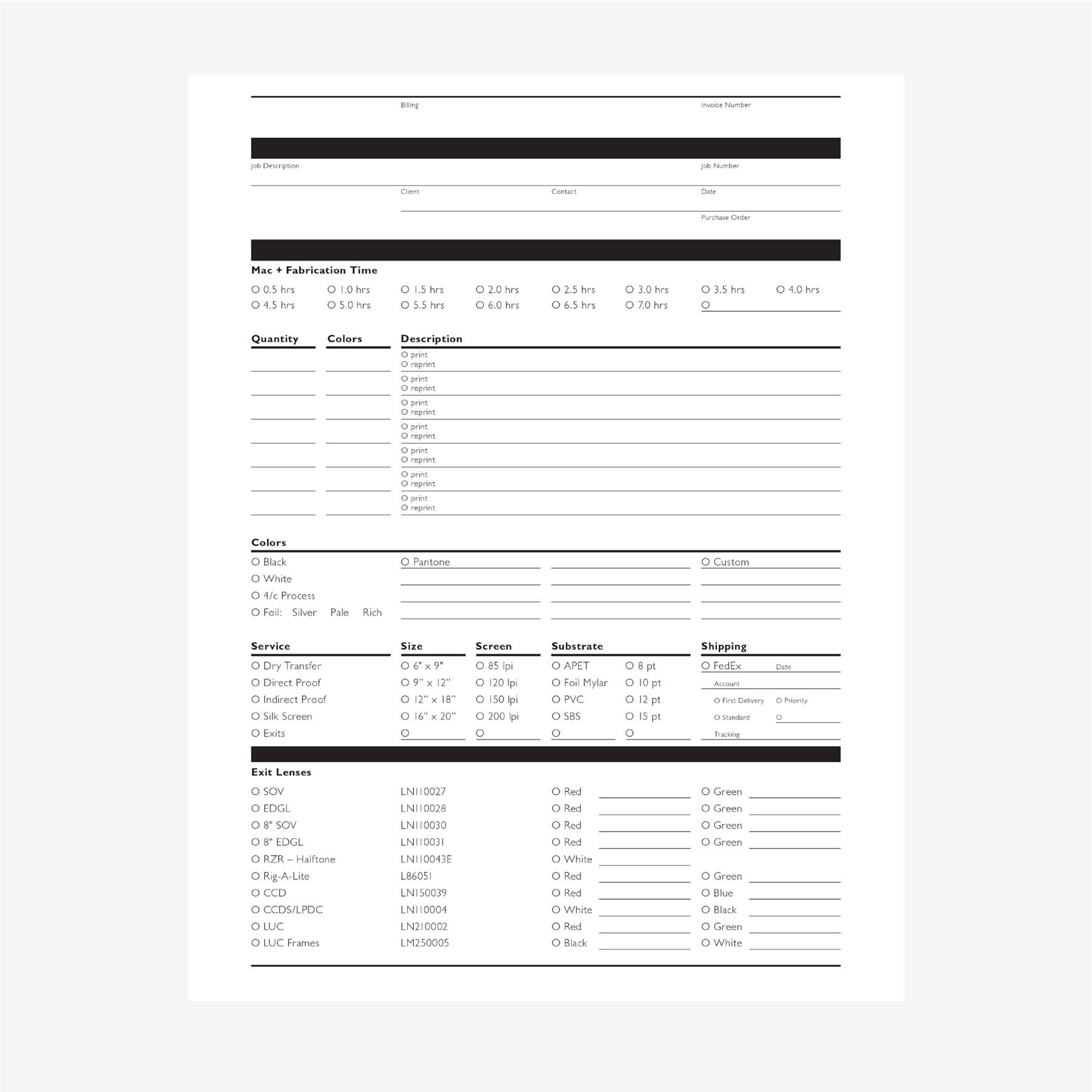 Internal project management document – typographic.